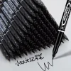 10Pcs Double Sided Permanent Markers Pens Waterproof Oily Fine Tip Black Painting Marker Graffiti Marking Pencil School Supplies