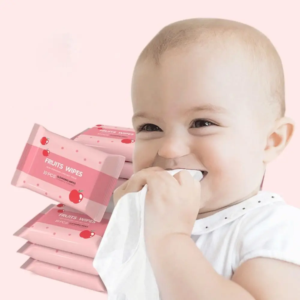 10Pcs/Pack New Spunlace Nonwoven Fabric Baby Wipes EDI Pure Water Extractable Baby Care Tools Disposable Portable Wet Wipes - Image 4