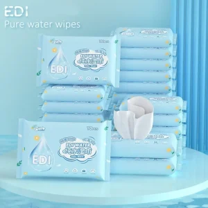 10Pcs/Pack New Spunlace Nonwoven Fabric Baby Wipes EDI Pure Water Extractable Baby Care Tools Disposable Portable Wet Wipes