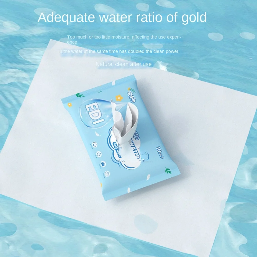 10Pcs/Pack Spunlace Nonwoven Fabric Baby Wipes EDI Pure Water Extractable Baby Care Tools Disposable Portable - Image 4