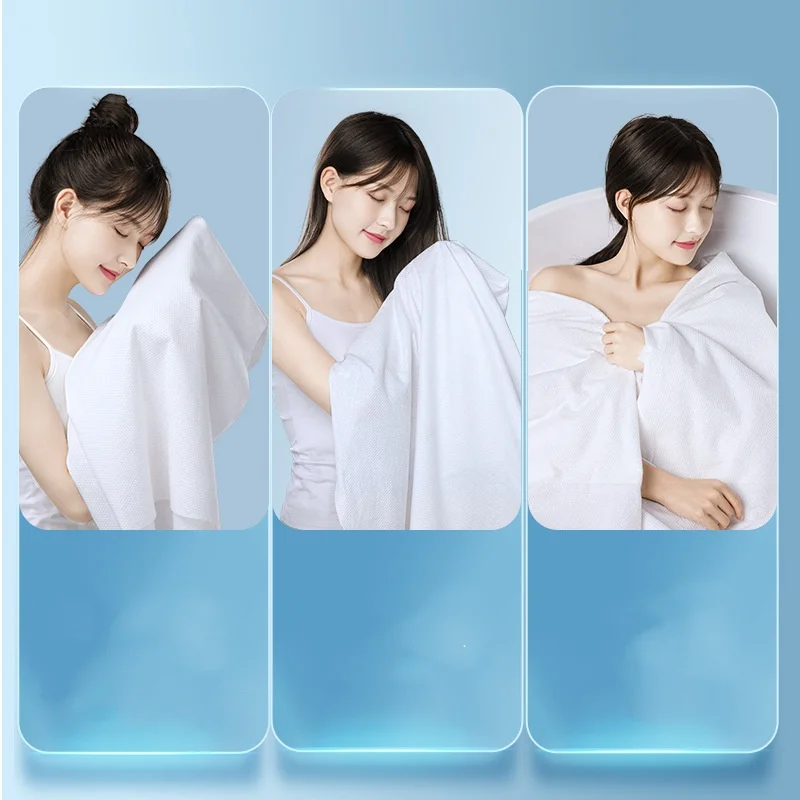 10Sets Disposable Bath&Face Towel Set Individually Wrapped 70*140cm Bath Towel 30*60cm for Travel Hotel Camping Hospital Pet Use - Image 2