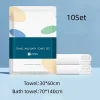 10Sets Disposable Bath&Face Towel Set Individually Wrapped 70*140cm Bath Towel 30*60cm for Travel Hotel Camping Hospital Pet Use