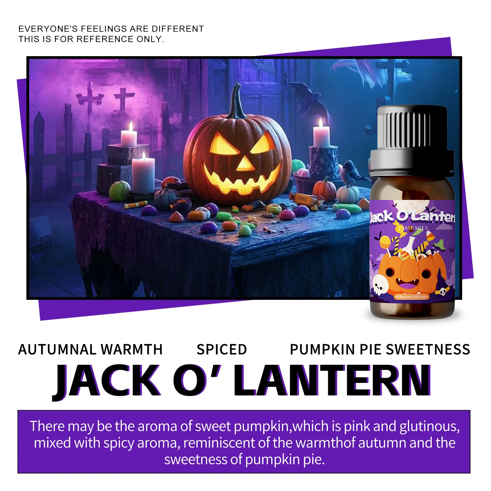 10ml Jack O'Lantern Fragrance Oils Long Lasting Fragrance Oils Halloween Candle Making Air Freshener Diffuser Halloween Gifts - Image 2