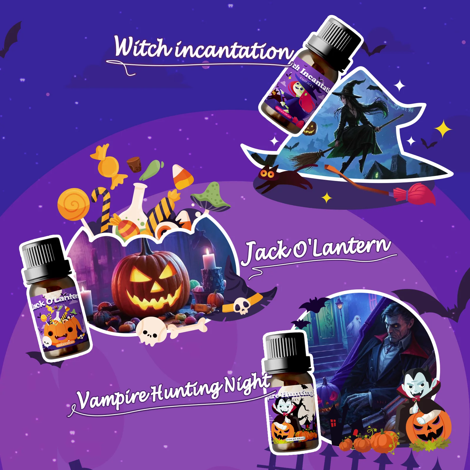 10ml Jack O'Lantern Fragrance Oils Long Lasting Fragrance Oils Halloween Candle Making Air Freshener Diffuser Halloween Gifts - Image 4