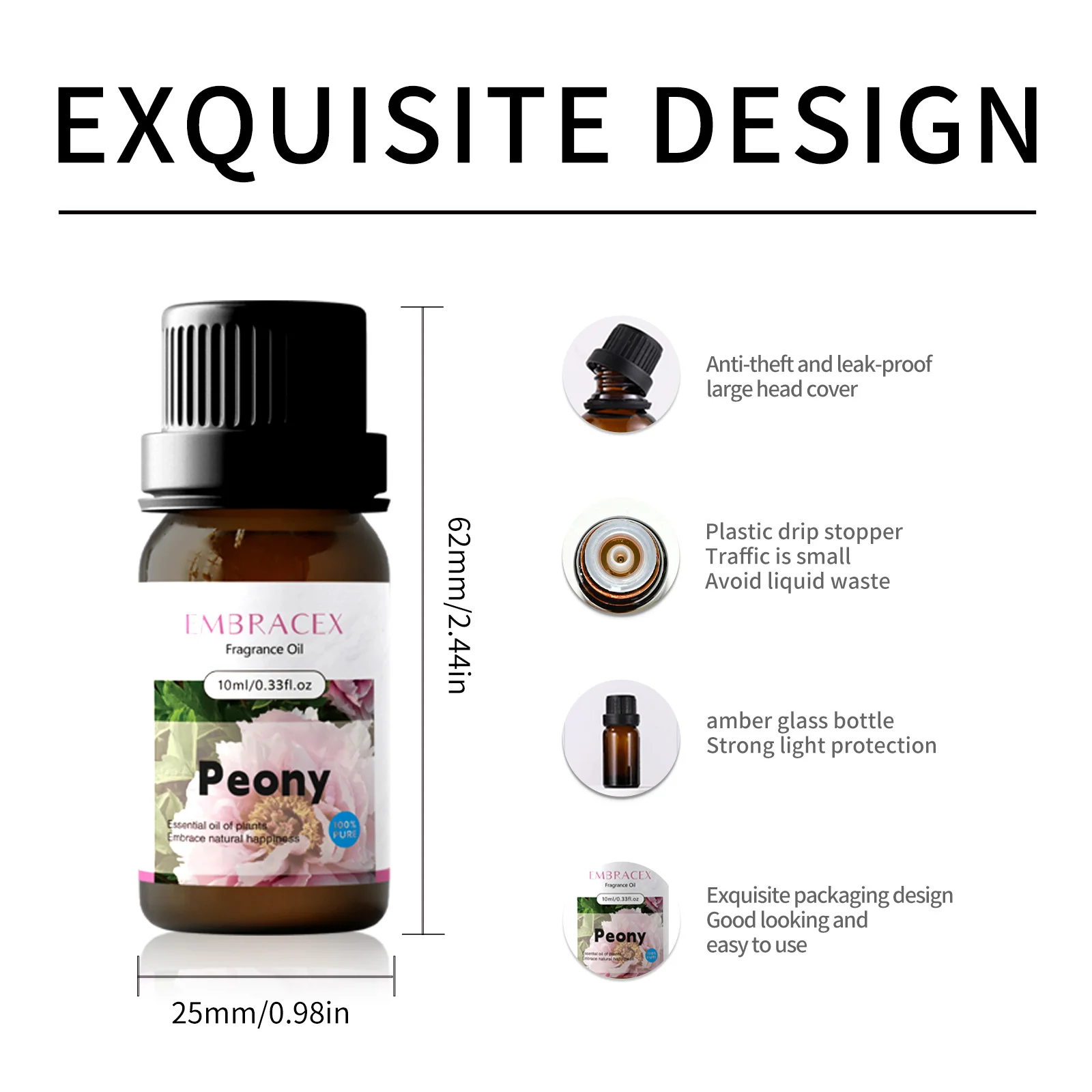 10ml Peony Fragrance Oils Flower Fragrance For Humidifier/Diffusers to Women Gifts - Image 4