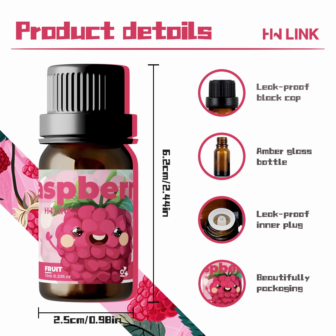 10ml Raspberry Fragrance Oils Sweet Fragrance for Diffusers & DIY, Long-Lasting Fragrance Women GIFTS - Image 4