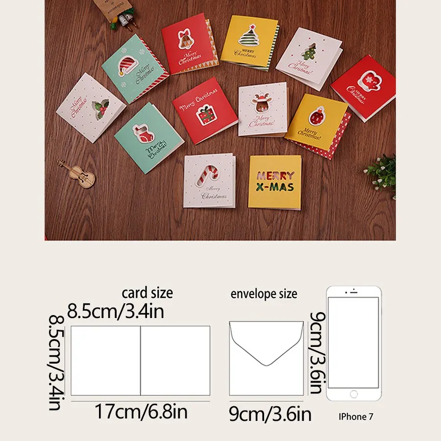12/16/24 PCS Random Christmas Greeting Card Kids Mini Blessing Greeting Cards Envelope New Year Postcard Gift Card Xmas Party - Image 3