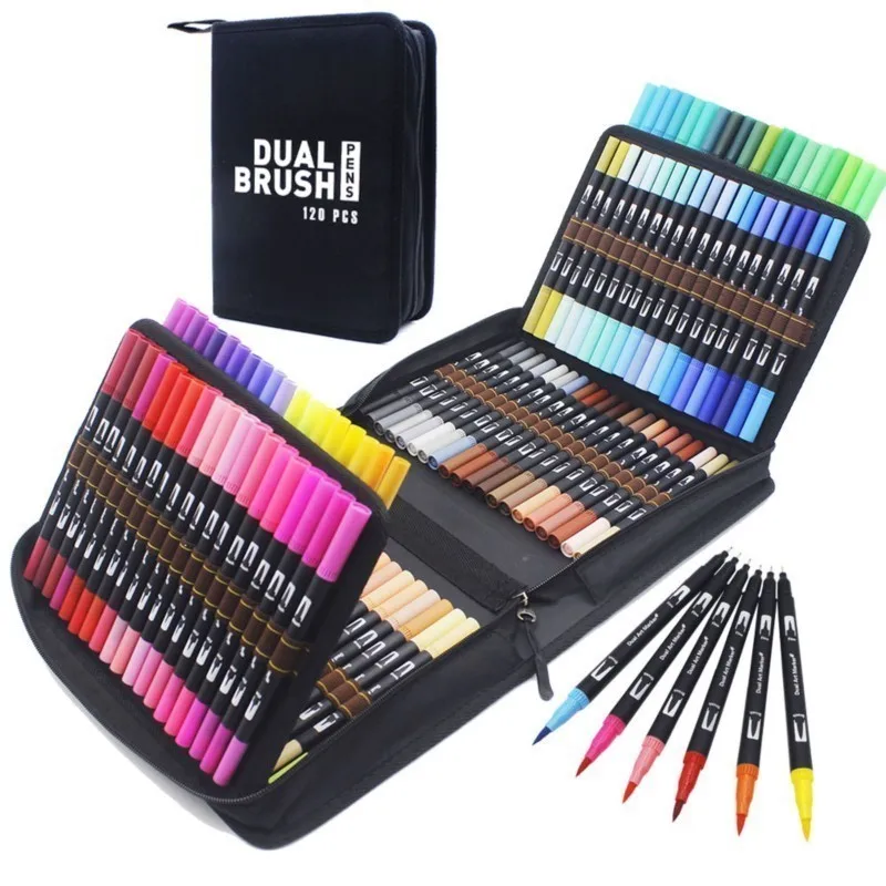 12/24/36 120 Colors Double Ends Manga Art Brush Pen Set Pencil Watercolor Art Markers Fineliner Calligraphy Pens Art Supplies - Image 2
