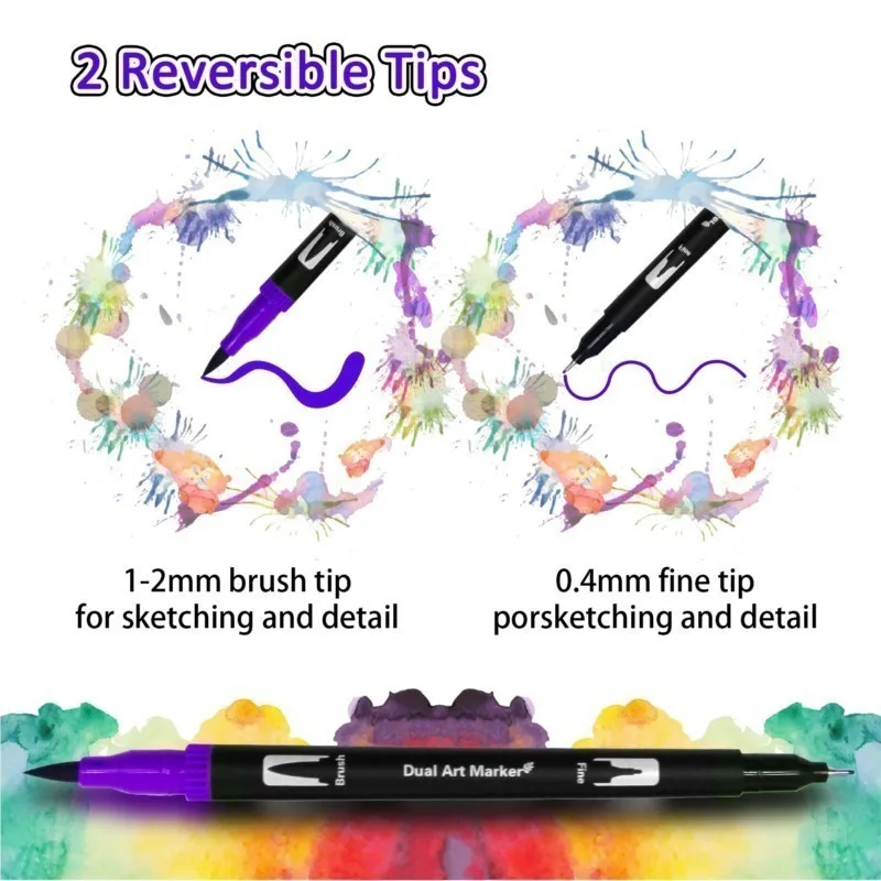 12/24/36 120 Colors Double Ends Manga Art Brush Pen Set Pencil Watercolor Art Markers Fineliner Calligraphy Pens Art Supplies - Image 3
