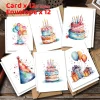 12/24pcs Colorful Birthday Cake Blanks Suitable for Birthdays, Weddings, Christmas & Special Events for Greeting Card Pack