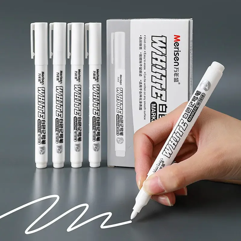 1/2/3/4/5Pcs White Marker Pens 2.0mm Oily Waterproof White DIY Graffiti Sketching Markers Stationery Wrting School Supplies - Image 2