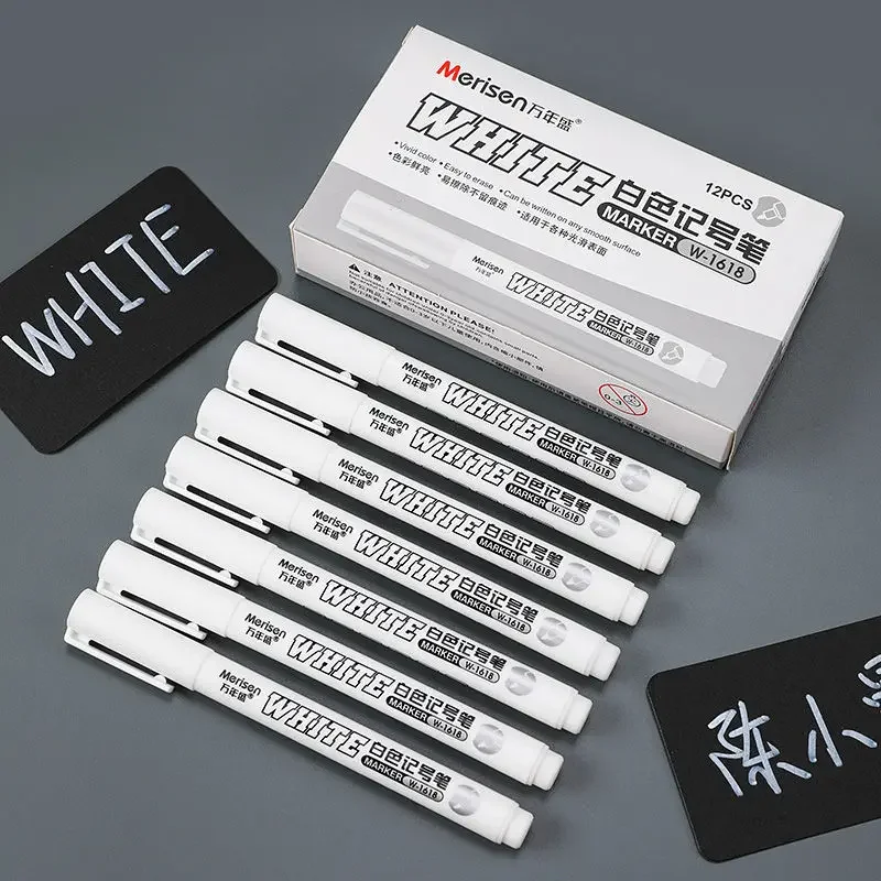 1/2/3/4/5Pcs White Marker Pens 2.0mm Oily Waterproof White DIY Graffiti Sketching Markers Stationery Wrting School Supplies - Image 6