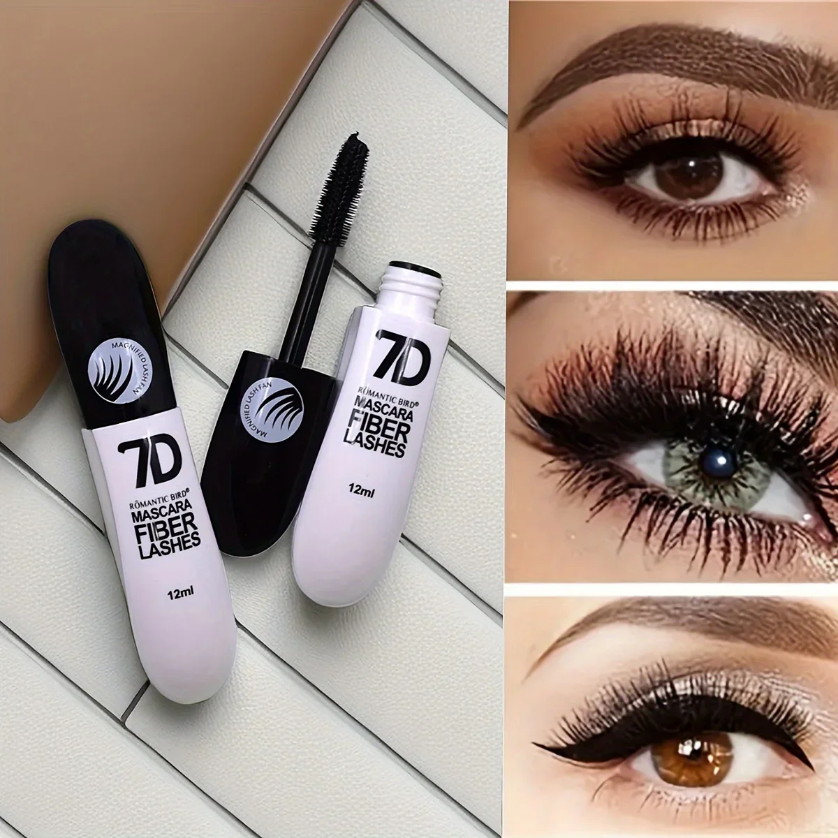 1/2/3PCS 9D Fiber Mascara Set Waterproof Durable Curling Mascara Sweatproof Anti-smudge Slimming Base Mascara for all skin types - Image 2