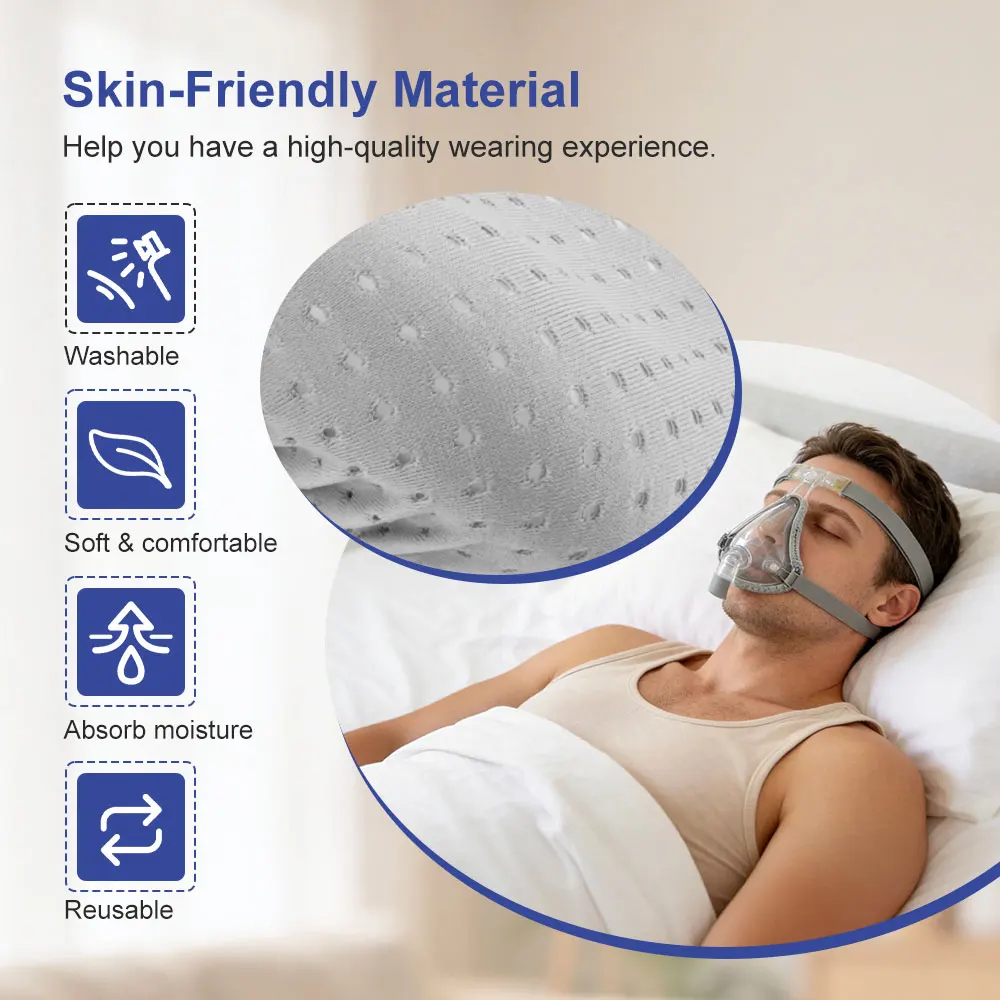 1/2PCS CPAP Mask Liners, Soft Reusable Mask Covers for F20 Full Face Mask Cushion, Reduce Red Marks & Prevents Pressure Sores - Image 5