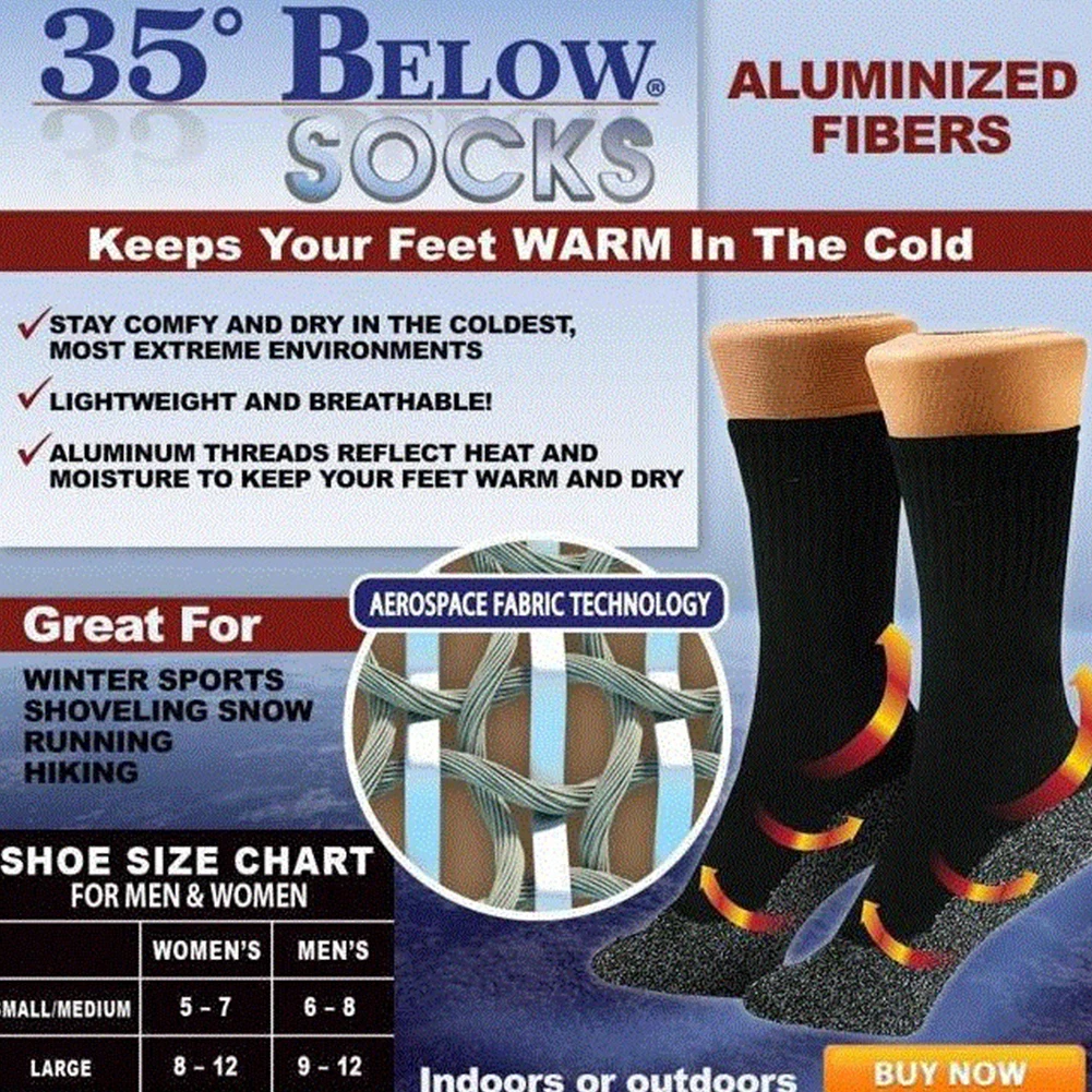 1/2Pair Self-heating Socks Winter Thermal Heated Socks Soft Elastic Thicken Anti-Slip Socks For Women Men Skiing Foot Warmer - Image 2