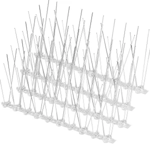 12Pcs Pigeon Spikes Stainless Steel Bird Repeller Set Deterrent Anti Bird Pigeon Squirrel Cats Repellent for Garden Fence Roof