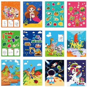 12Pcs/Set Children's Graffiti Drawing Coloring Book for 3-5Year Baby Learn To Draw Early Educational Interactive Preschool Toys