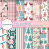 12pcs Retro Christmas Scrapbook Paper,Christmas Tree Design Single Sided DIY Craft Paper For Journal Card Making Gift Decoration