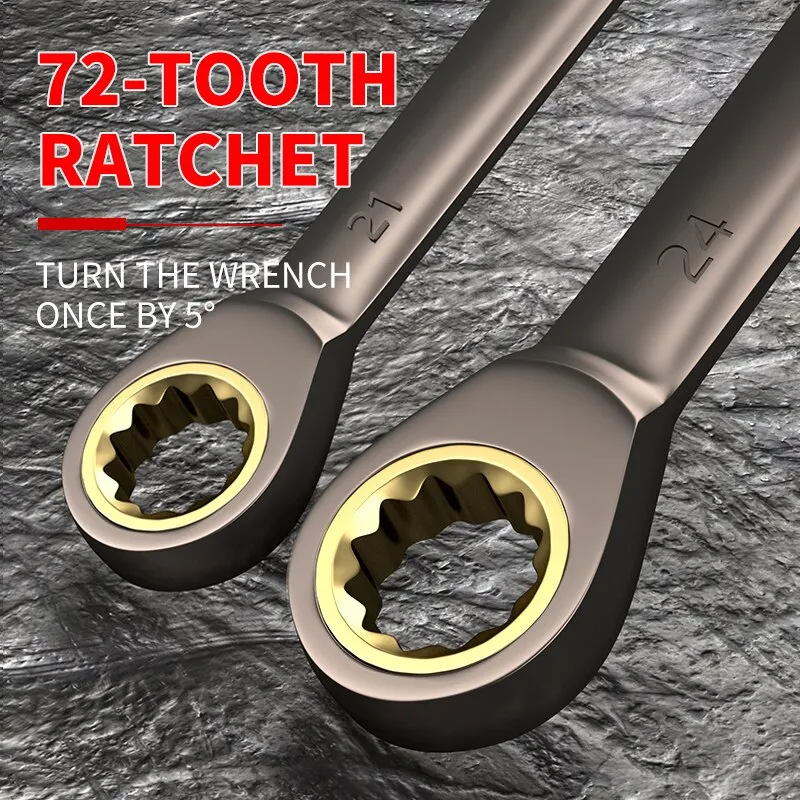 12pcs/6pcs Dual-use Ratchet Head Quick Wrench Set Hardware Tools 72 Teeth Wholesale 180 Degree Rotation - Image 4