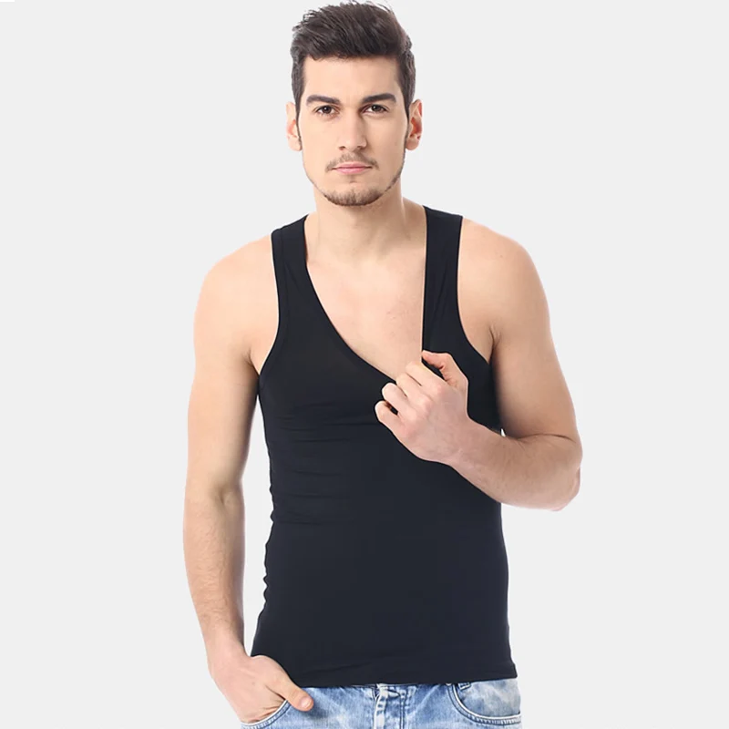 1/3 Piece Men's Four Season Solid Color Plus Size Vest Comfortable Pure Cotton Youth Sports And Fitness Top Middle-aged Base T - Image 6