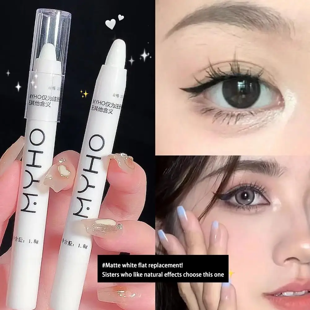 1/3/5pcs Matte Pearl White Lying Silkworm Pencil Eyeshadow Stick Waterproof Eye Corner Highlighter Pencil Big Eyes Makeup Tool