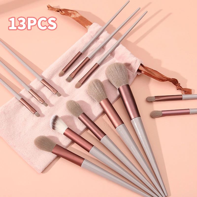 13PCS Of New Makeup Brush Set Portable Soft Hair Powder Brush Eye Shadow Brush Full Set Of Makeup Brush Tools - Image 2