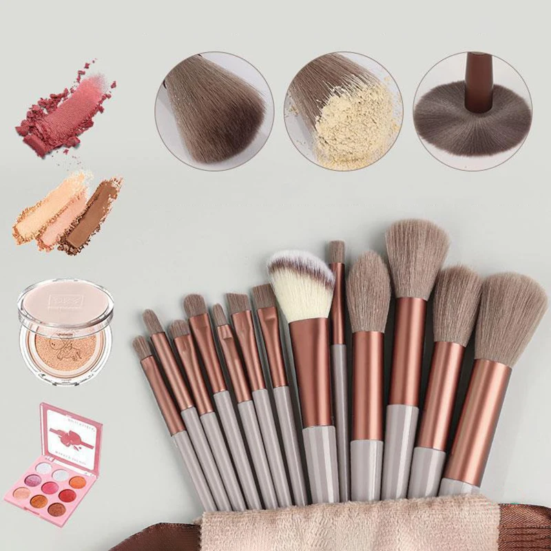 13PCS Of New Makeup Brush Set Portable Soft Hair Powder Brush Eye Shadow Brush Full Set Of Makeup Brush Tools - Image 6