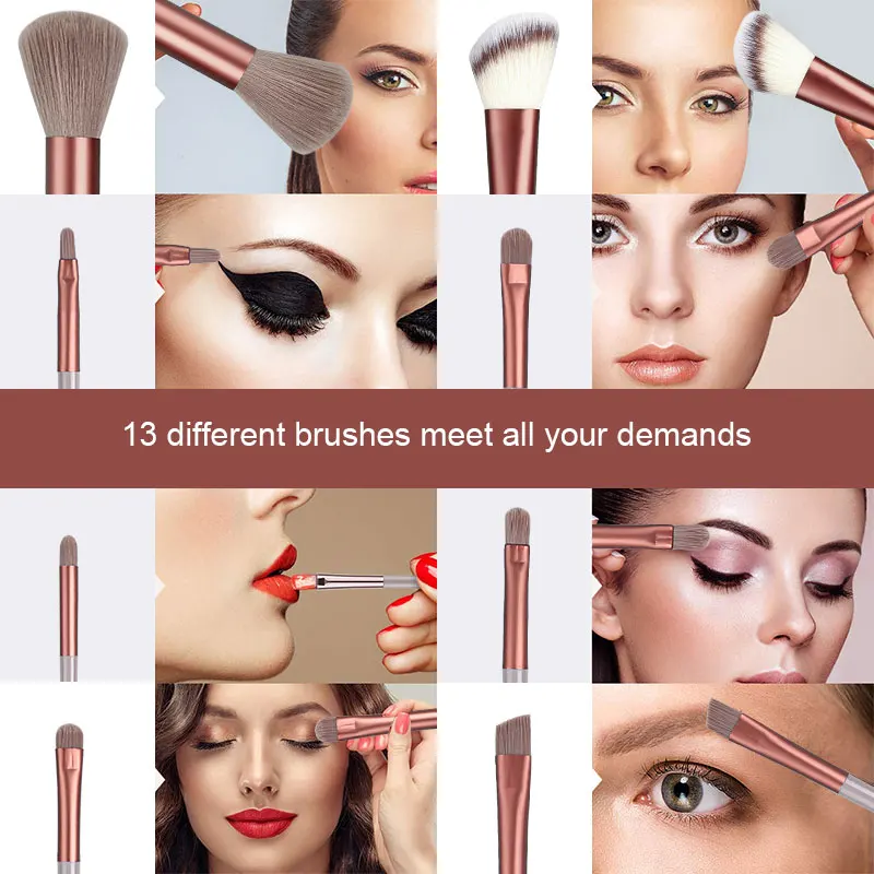 13Pcs Makeup Brushes Set Soft Fluffy Eye Shadow Highlighter Concealers Brush Blush Loose Powder Brush Blending Women Beauty Tool - Image 5