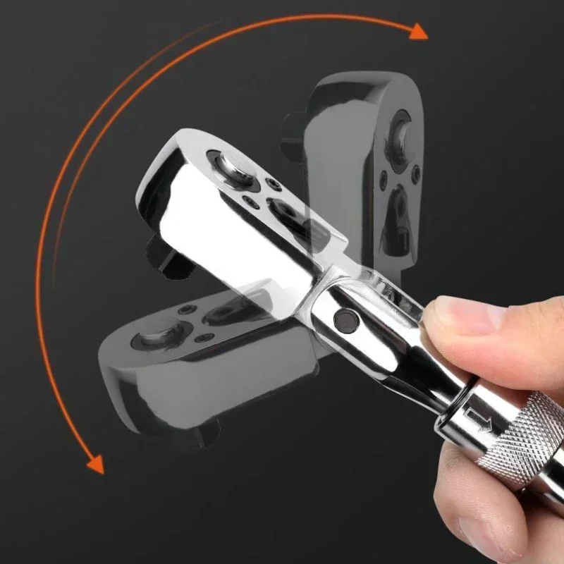1/4 1/2 3/8 72-Tooth Carbon Steel Retractable Ratchet Wrench Automatic Quick Release Spanner Multifunctional Hand Tool - Image 4