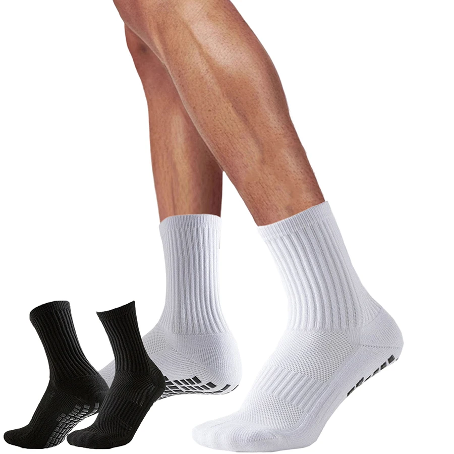 1/4/8 Pairs Unisex Non Slip Grip Athletic Socks with Towel Bottom for Football Basketball Baseball Rugby Soccer Players Cycling - Image 2
