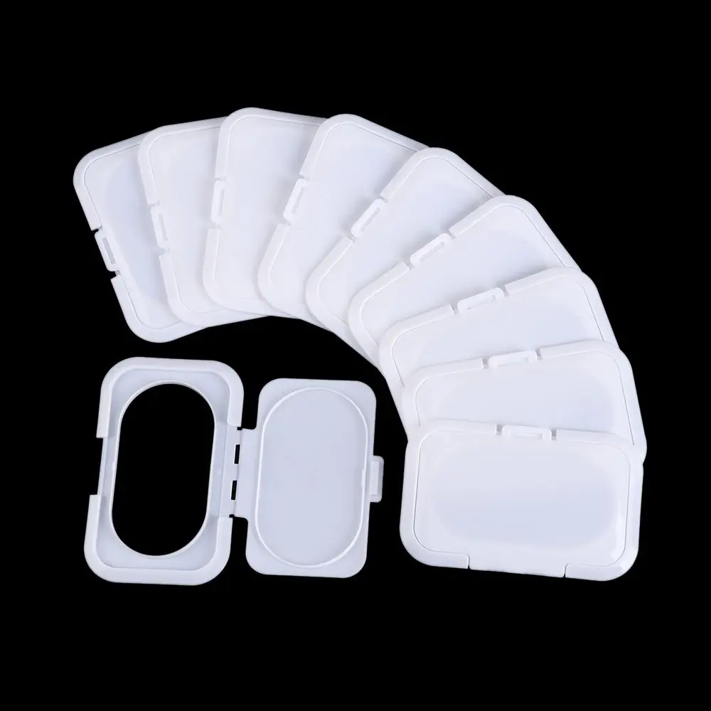 1/5/10Pcs Plastic Rectangular Baby Wipes Lid Snap-Strap Flip Caps Reusable Replacement Tissues Cover Useful Dustproof Box Lid - Image 4