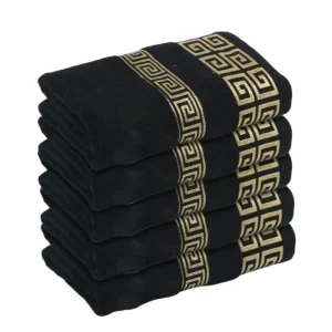 1/5/10pcs Black Cotton Towels Cover 34x74cm/70x140cm Embroidered Hotel Quality Bath Towel for Adults Christmas Gift Face Towels