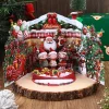 1PC 3D Christmas Card With Snowy Winter House And Santa Claus Design Envelope Included Festive Greeting For Family Friends