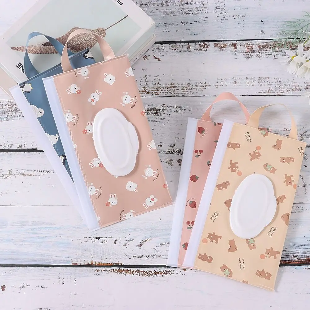 1PC EVA Baby Wet Wipe Pouch Portable Buckle Wipes Holder Case Flip Cover Snap-Strap Reusable Refillable Wet Wipe Bag Tissue Box - Image 2