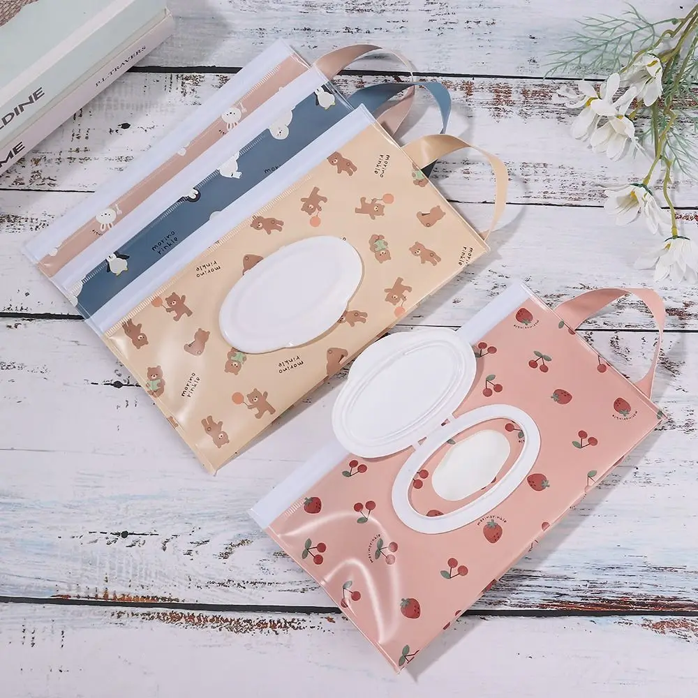 1PC EVA Baby Wet Wipe Pouch Portable Buckle Wipes Holder Case Flip Cover Snap-Strap Reusable Refillable Wet Wipe Bag Tissue Box - Image 4
