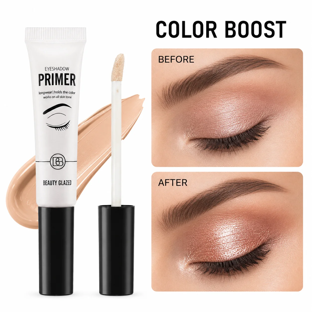 1PC Eyeshadow Makeup Primer Smooth & Crease-Resistant Eye Makeup Waterproof Long-Lasting Wear Translucent Shade Eye Base Primer - Image 3