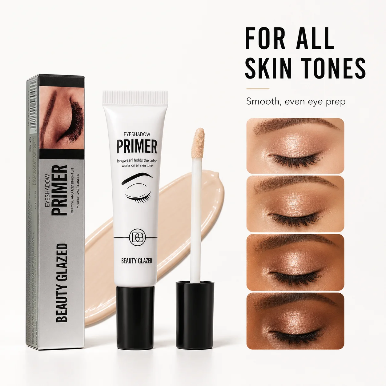 1PC Eyeshadow Makeup Primer Smooth & Crease-Resistant Eye Makeup Waterproof Long-Lasting Wear Translucent Shade Eye Base Primer