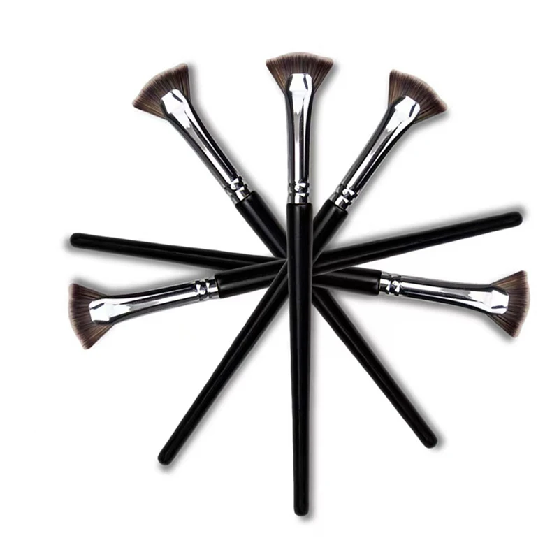 1PC Fan-shaped Eyelash Brush Soft No Shedding Professional Beauty Eyelash Makeup Brushes Mascara Highlighter Powder Smudge Tool - Image 3