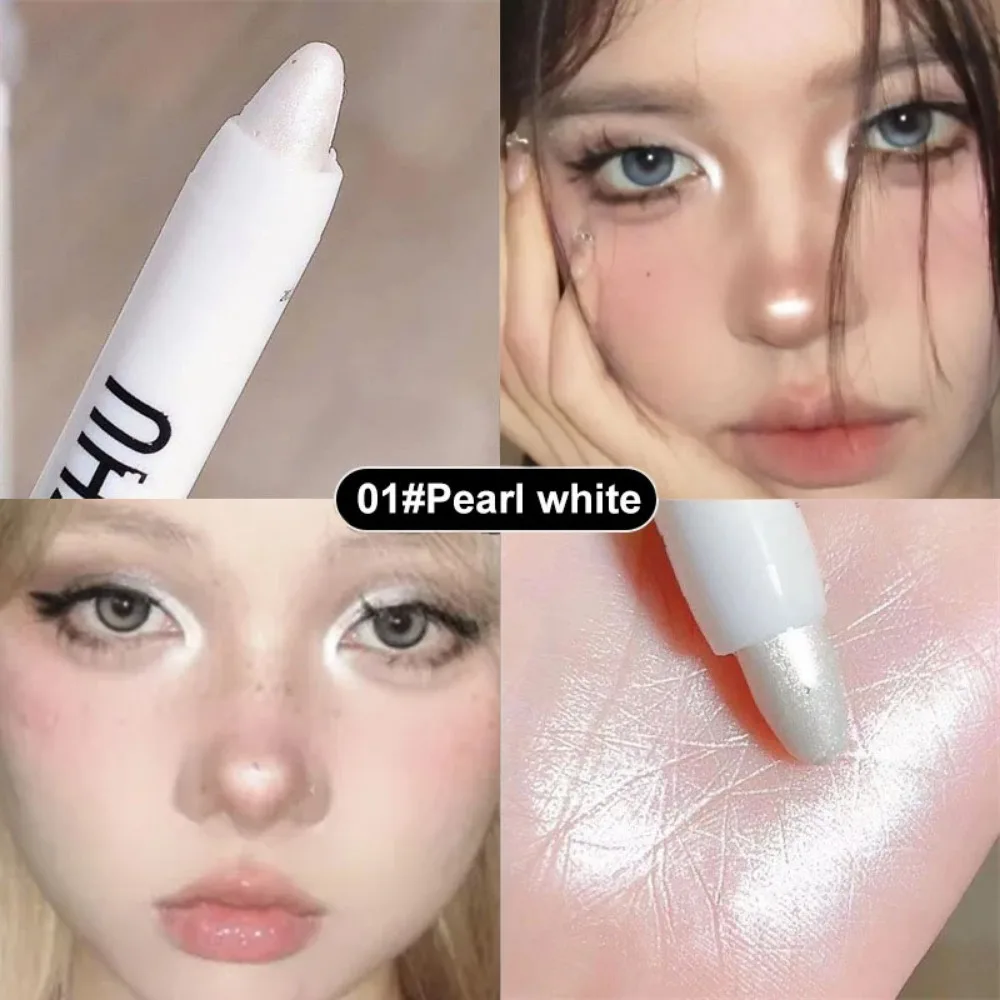 1PC Glitter Highlighter Pen Pearlescent Matte White Silvery Brighten Eyeshadow Stick Shiny Eye Face Makeup Dazzling Effect - Image 5
