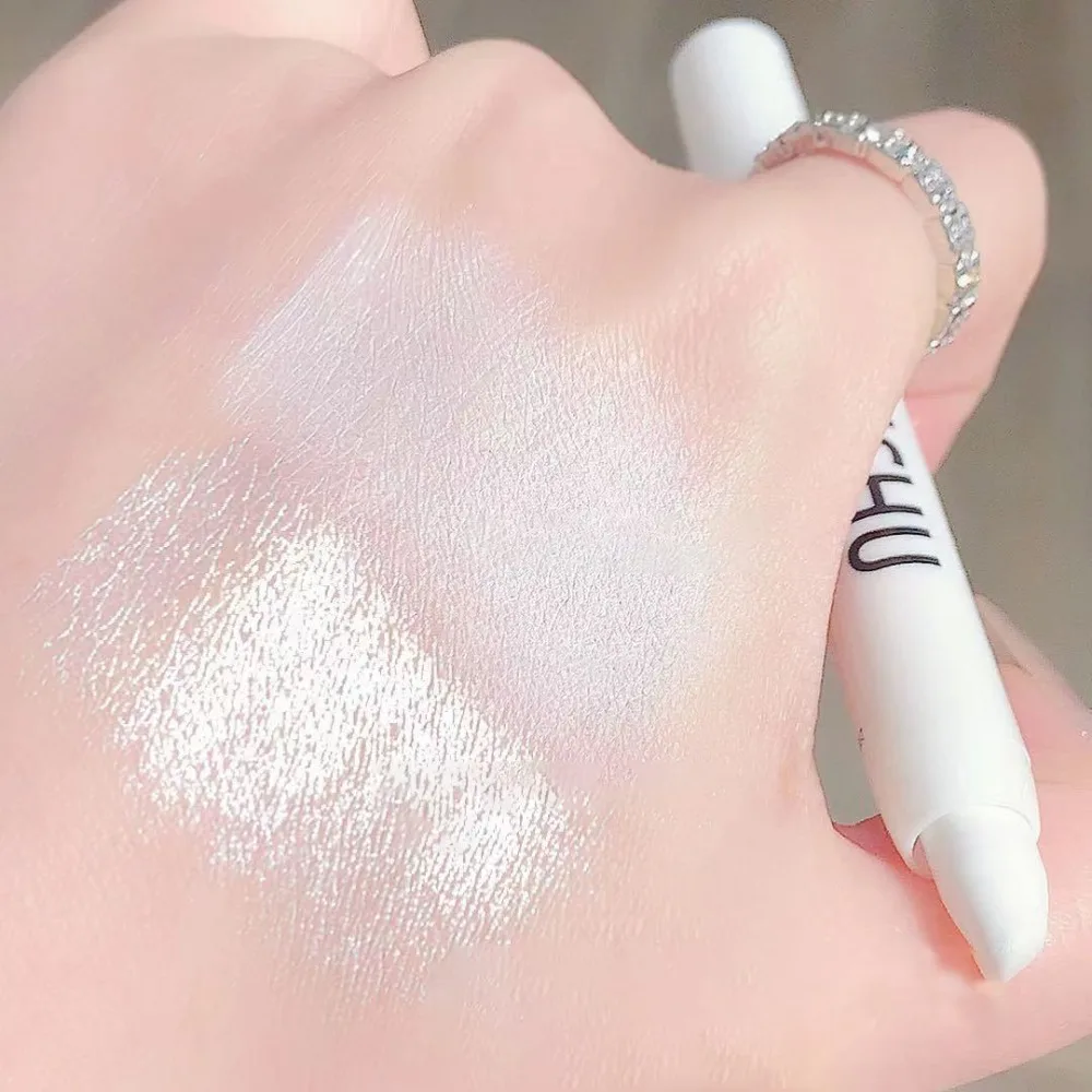 1PC Glitter Highlighter Pen Pearlescent Matte White Silvery Brighten Eyeshadow Stick Shiny Eye Face Makeup Dazzling Effect - Image 6
