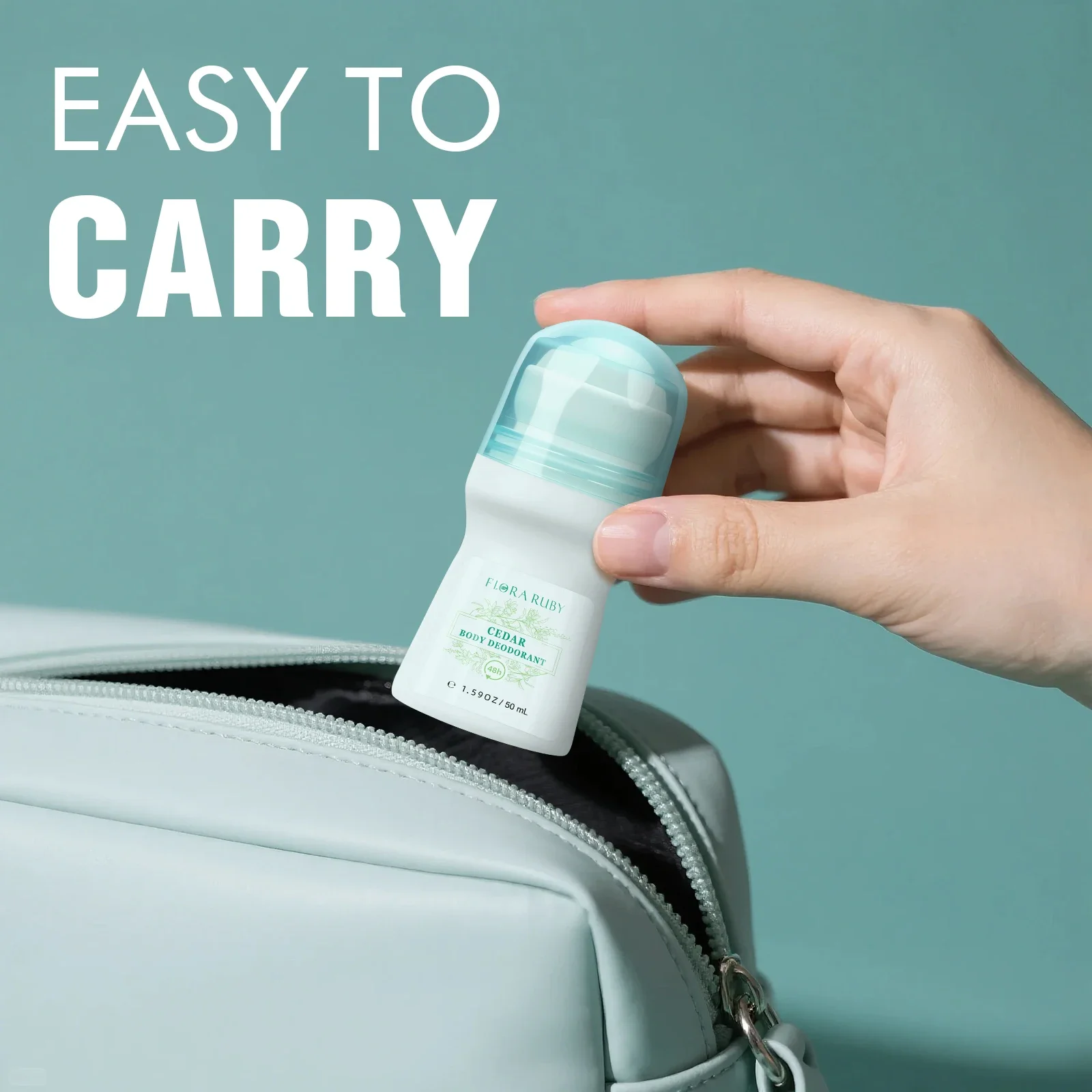 1Pcs Light Green Deodorant Roll Aluminum Free Portable Antiperspirant Underarm Odor Remover Dry Smooth Fragranced Body Deodorant - Image 2