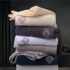1pc Crown Letter R Embroidered Towel 35x75cm, 450GSM Thick Soft Coral Fleece, Super Absorbent Quick-Dry for Bathroom