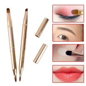 1pc Double-headed Brush Retractable Lip Brush Eye Liner Eyeshadow Eyebrow Lipstick Brushs Makeup Tools