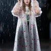 1pc EVA Fashion Rain Poncho- Lightweight, Packable, Windproof, All-Season Thickened Full-Body Raincoat Hooded
