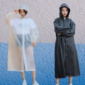 1pc High Quality EVA Unisex Raincoat Thickened Waterproof Rain Coat Women Men Black Camping Waterproof Rainwear Suit