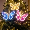 1pc LED Outdoor Simulation Butterfly 30/40cm Dynamic with Stand Butterfly Lights Holiday Party Wedding Home Christmas Decoration
