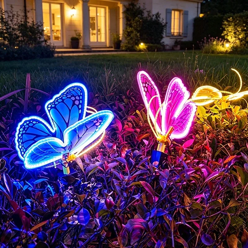 1pc LED Outdoor Simulation Butterfly 30/40cm Dynamic with Stand Butterfly Lights Holiday Party Wedding Home Christmas Decoration - Image 3