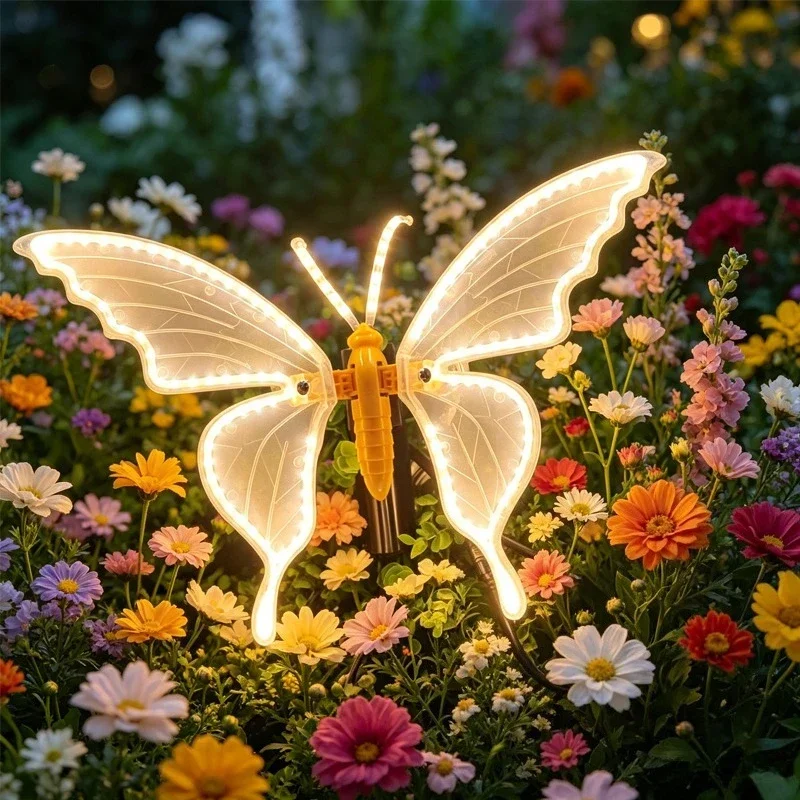 1pc LED Outdoor Simulation Butterfly 30/40cm Dynamic with Stand Butterfly Lights Holiday Party Wedding Home Christmas Decoration - Image 4