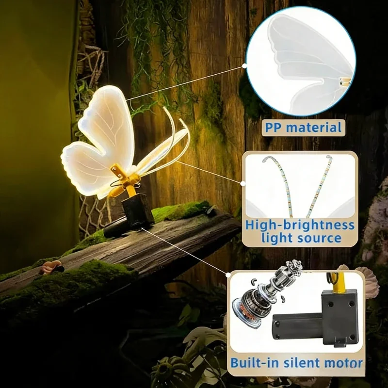 1pc LED Outdoor Simulation Butterfly 30/40cm Dynamic with Stand Butterfly Lights Holiday Party Wedding Home Christmas Decoration - Image 5