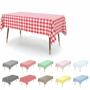 1pc Plastic Plaid Table Cover Rectangular Tablecloth Picnic Disposable Table Cloth for Birthday Party Decorations
